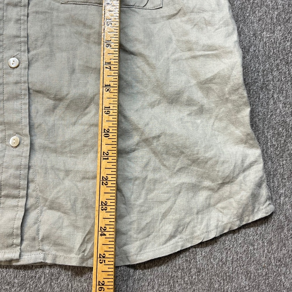 Eddie Bauer Womens 100% Linen Short Sleeve Button Down Shirt Small Minimalist - Picture 5 of 8
